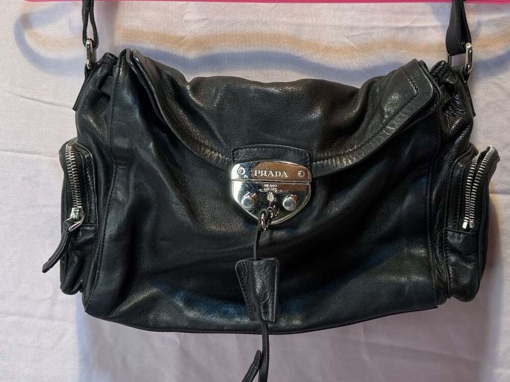 Prada Black Leather Shoulder Bag